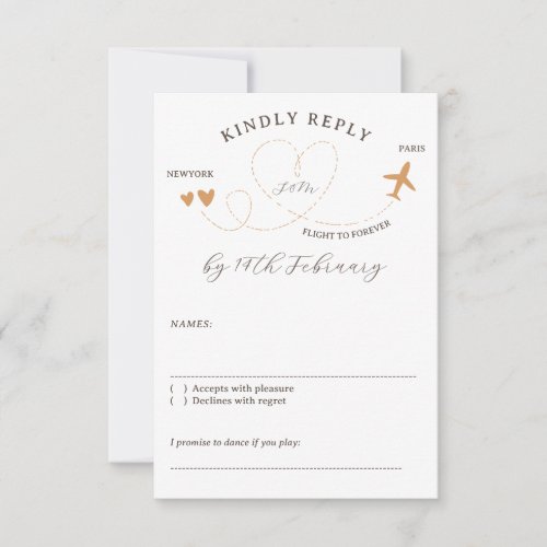 Wedding Travel Flight Plane Kindly Reply