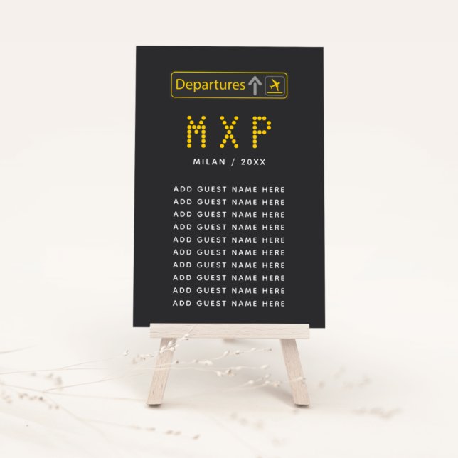 Wedding Travel Theme Airport Departure Board Table Number (Creator Uploaded)