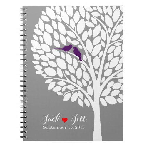 wedding tree guest book planner notebook purple