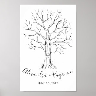 Wedding Tree Guestbook Hand Drawn