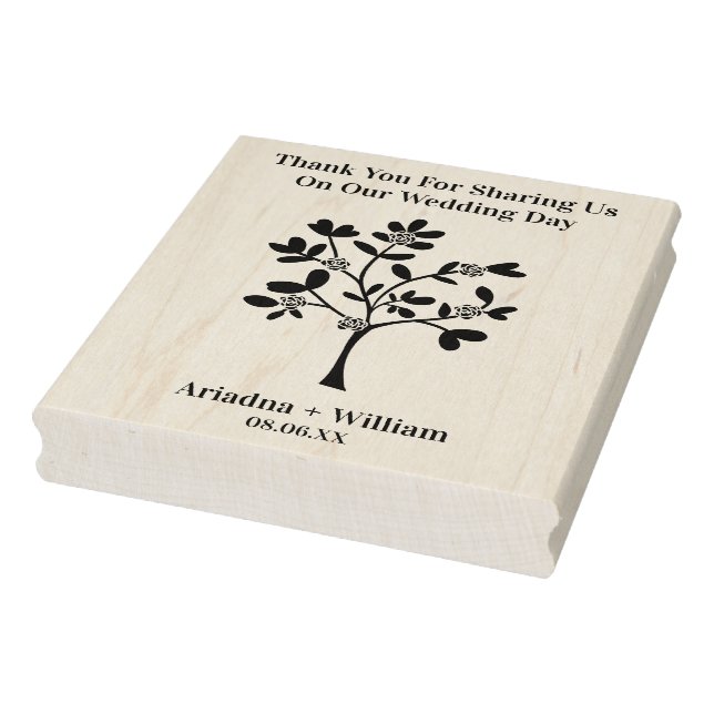 Wedding Tree with Roses for Thank Guests Rubber Stamp (Stamp)