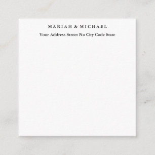 Wedding Trend Minimalist Professional Name Address Enclosure Card