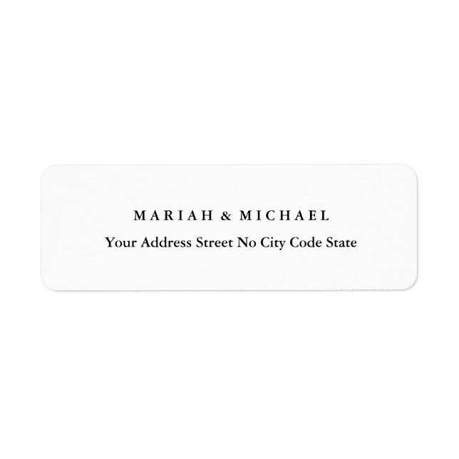 Wedding Trend Minimalist Professional Name Address Label (Front)