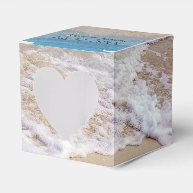 Wedding Tropical Ocean Beach  Favor Boxes (Front Side)