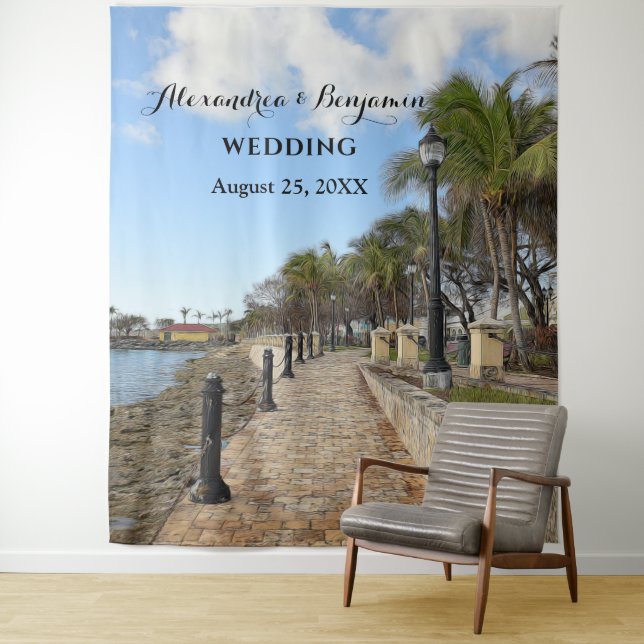 Wedding Tropical Palm Trees Photo Booth Backdrop (In Situ)