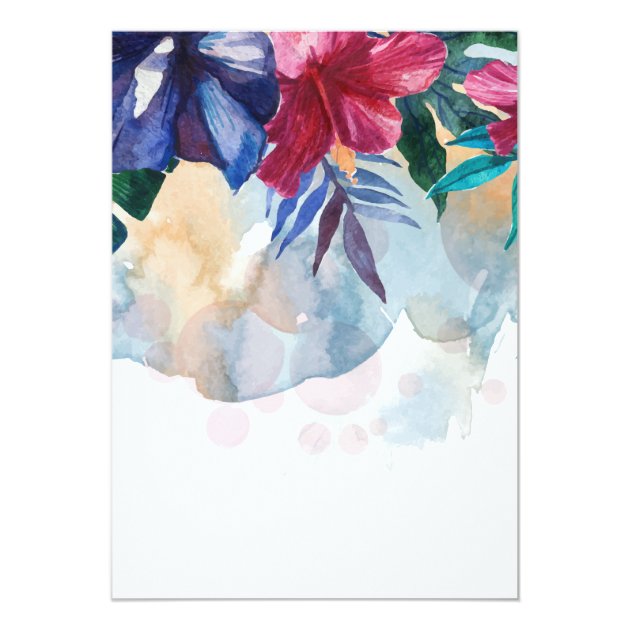 Wedding | Tropical Watercolor Flowers Invitation