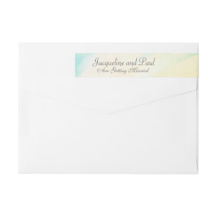 Wedding Tropical Watercolor Wrap Around Label