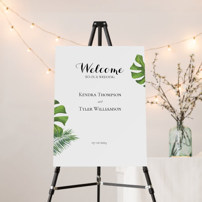 Wedding Tropical Welcome Sign (In Situ (Stand))