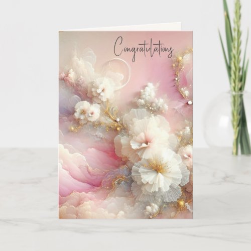 Wedding Tulle Floral Abstract Card