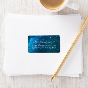 Wedding Turquoise Teal Aqua Blue Stars Label