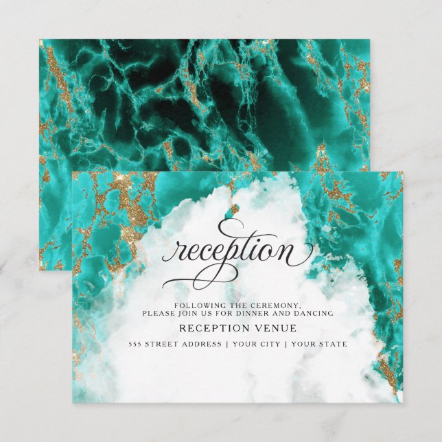 WEDDING| Turquoise Watercolor Geode BarefootBride™ Invitation (Front/Back)