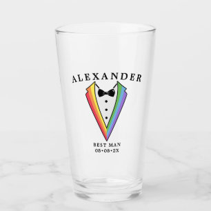 Wedding Tuxedo Gay LGBTQ+ Best Man Glass
