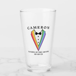 Wedding Tuxedo Gay LGBTQ+ Father of the Groom Glass