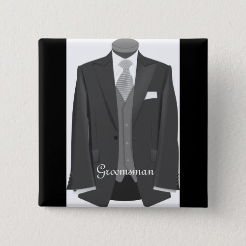 Wedding Tuxedo Groomsman Pin Button Badge Gift