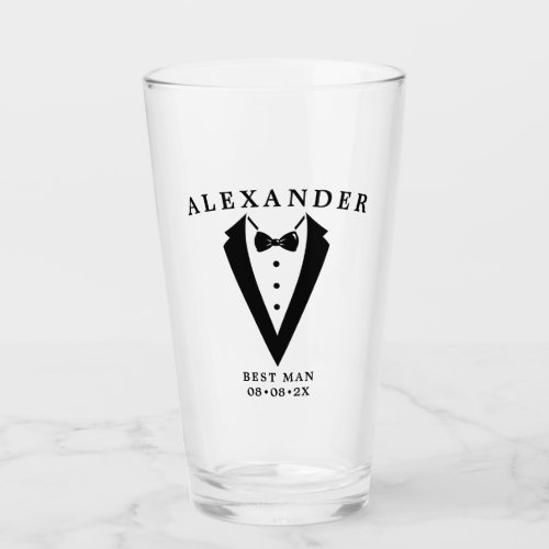  Wedding Tuxedo Personalized Best Man Glass