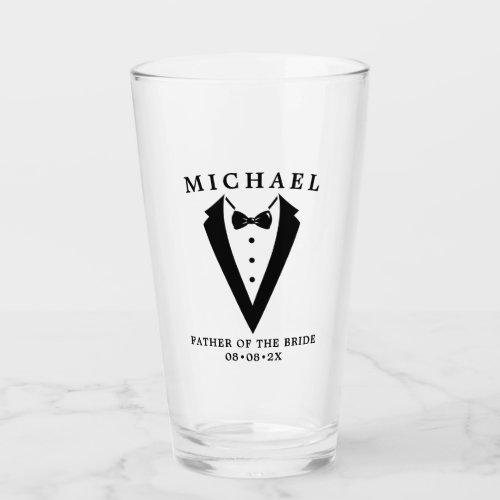  Wedding Tuxedo Personalized Father Of the Bride Glass