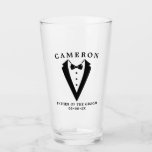 Wedding Tuxedo Personalized Father Of The Groom Glass at Zazzle