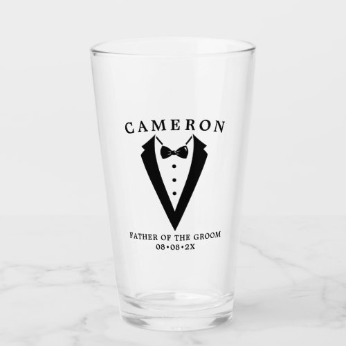  Wedding Tuxedo Personalized Father Of the Groom Glass