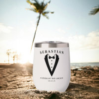 Wedding Tuxedo Personalized Father of the Groom Thermal Wine Tumbler