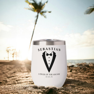 Wedding Tuxedo Personalized Father of the Groom Thermal Wine Tumbler