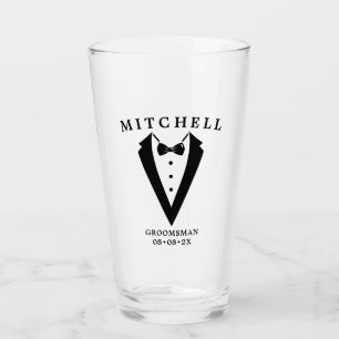  Wedding Tuxedo Personalized Groomsman Glass