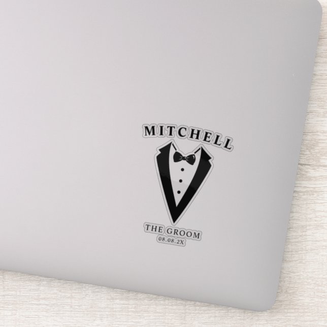 Wedding Tuxedo Personalized The Groom Sticker (Detail)