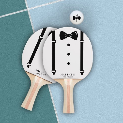 Wedding Tuxedo Suspenders Bow Tie  Ping Pong Ball