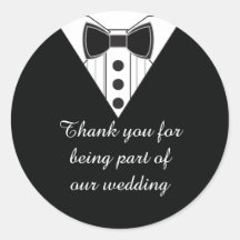 Wedding Tuxedo Thank You Favor Stickers
