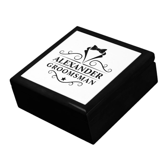 Wedding Tuxedo Tie Groomsman Gift Box (Side)