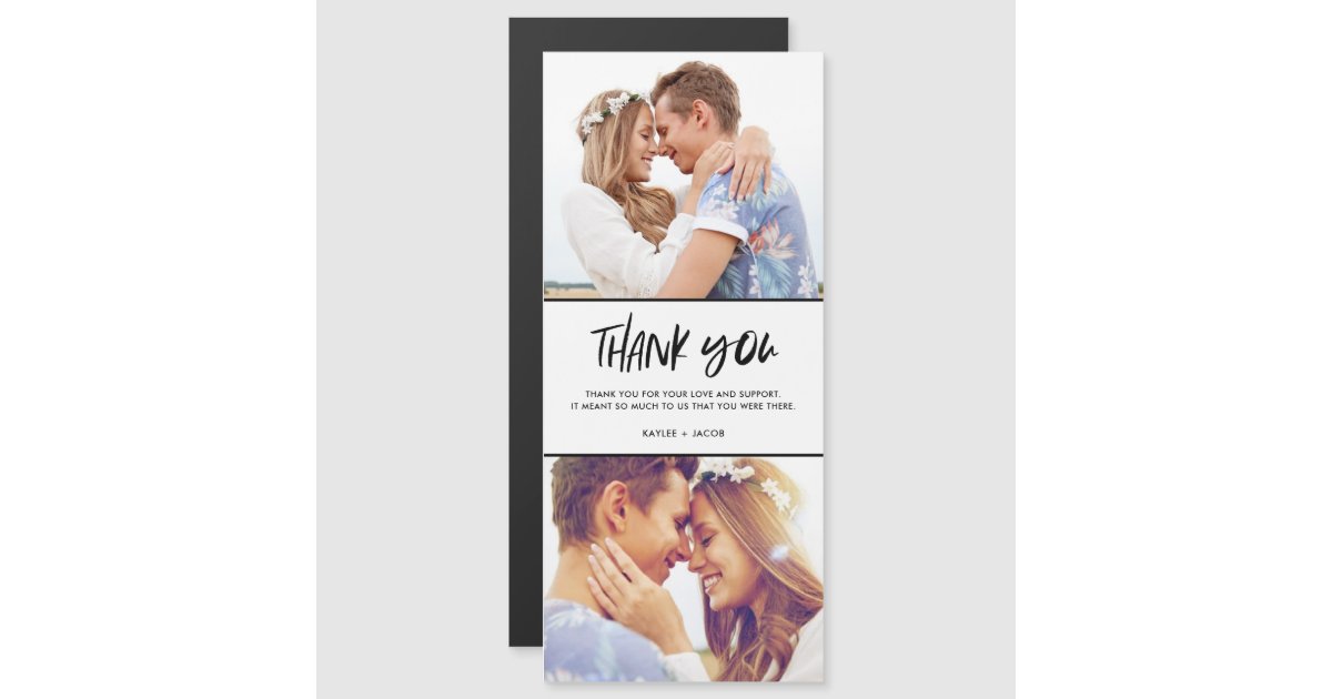 Wedding Two Photo Thank You Card | Zazzle