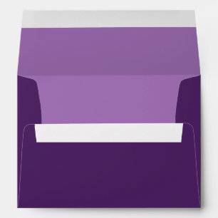 Wedding two tone purple with white reply address envelope