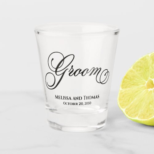 Wedding Typography Calligraphy Bride Personalized Shot Glass