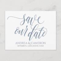Wedding Typography Save-the-Date- Dusty Blue