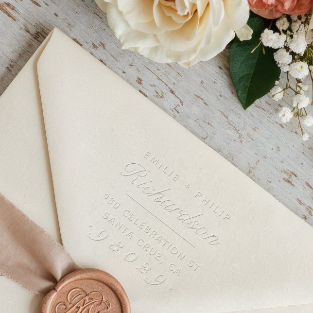 Wedding Typography Script Names Return Address Embosser (Creator Uploaded)