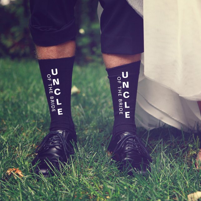 Wedding Uncle Of The Bride Personalized Black Socks (Creator Uploaded)
