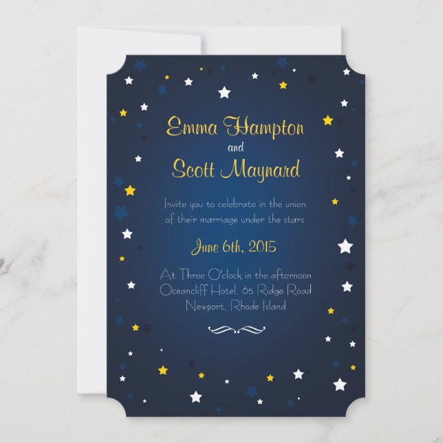 Wedding under the sky night stars invitation (Front)
