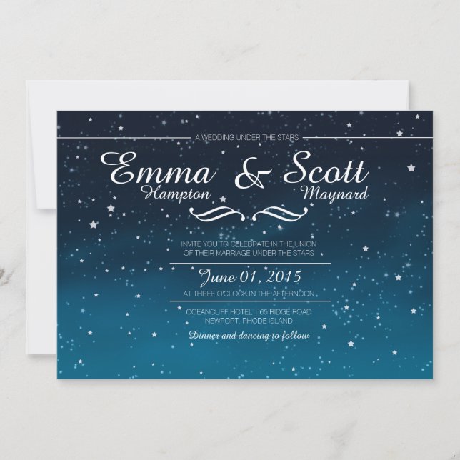 Wedding under the stars invitation (w/ back text) (Front)