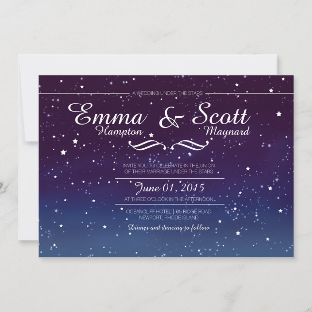 Wedding under the stars invitations (Front)