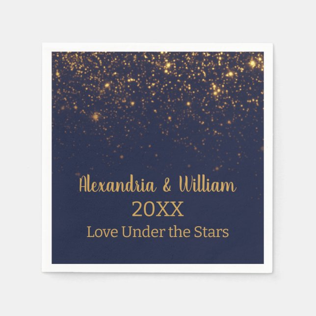 Wedding Under the Stars Save the Date Invitation Napkins (Front)