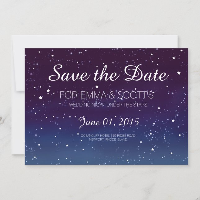 Wedding under the stars Save the Date PURPLE (Front)
