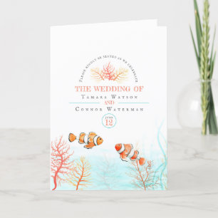 Wedding underwater art coral and fish watercolor program