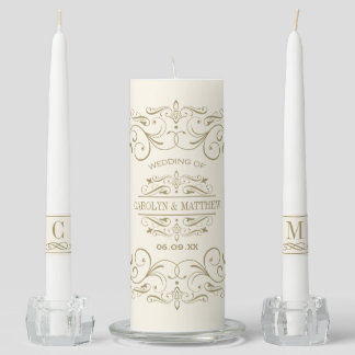Wedding Unity Candle Set | Antique Flourish