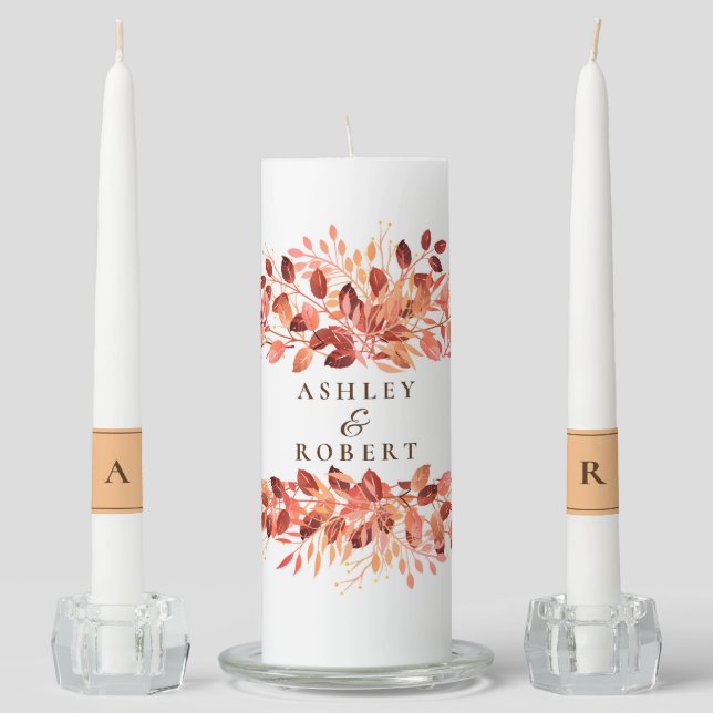 Wedding Unity Candle Set-Autumn Botanicals (Front)