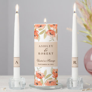 Wedding Unity Candle Set-Autumn Flowers