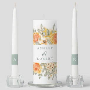Wedding Unity Candle Set-Autumn Flowers