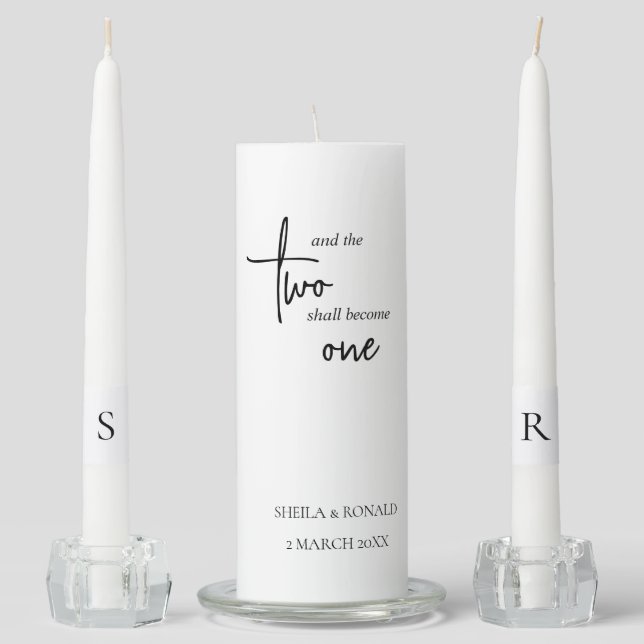 Wedding Unity Candle – Two Shall Become One (Front)