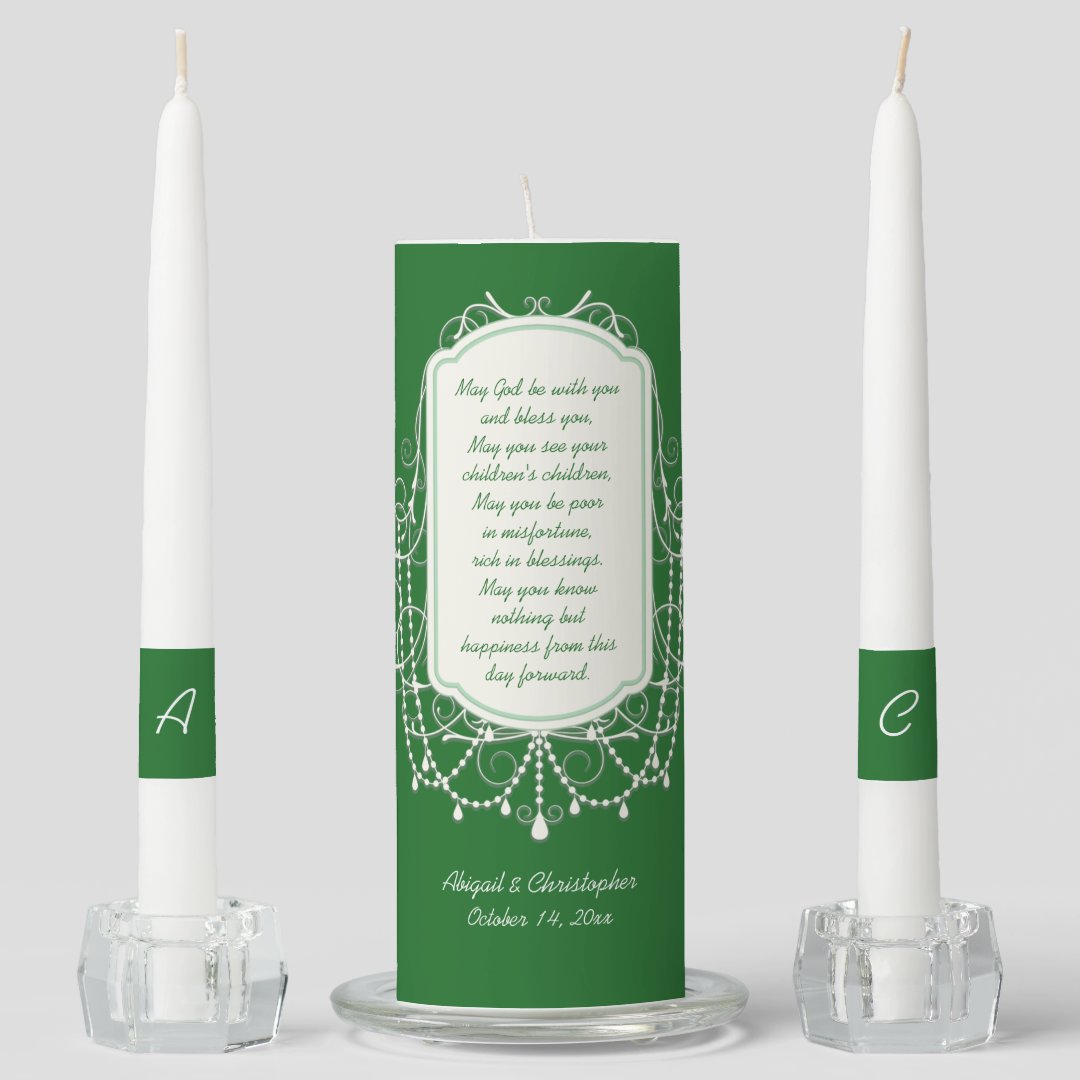 Wedding Unity Candles Irish Wedding Blessing Zazzle