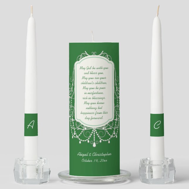 Wedding Unity Candles | Irish Wedding Blessing (Front)