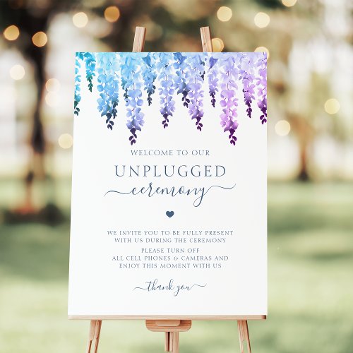 Wedding Unplugged Sign Template Modern Floral