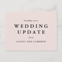 Wedding update change the date blush pink